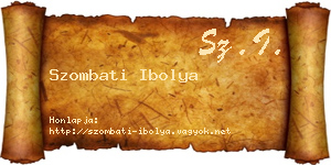 Szombati Ibolya névjegykártya